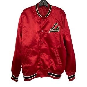 H & M Satin La Brea Men's Varsity/ Boomer red jacket size L
